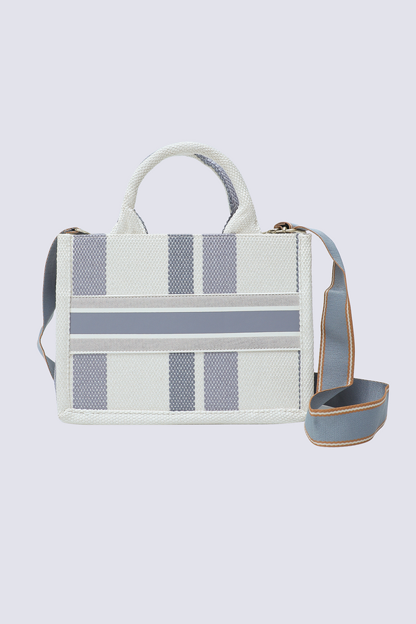 Striped Canvas Tote Bag