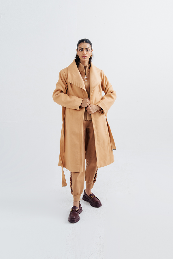 Ladies Belted Long Coat