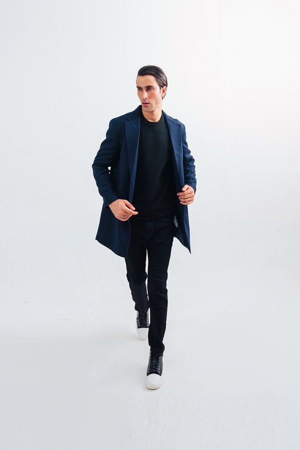 Men Slim Fit Long Coat