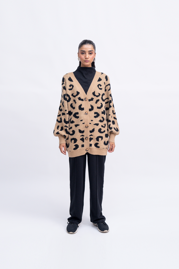 Ladies Leopard Print Sweater