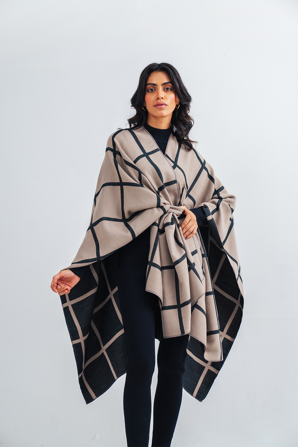 Ladies Striped Cape Shawl