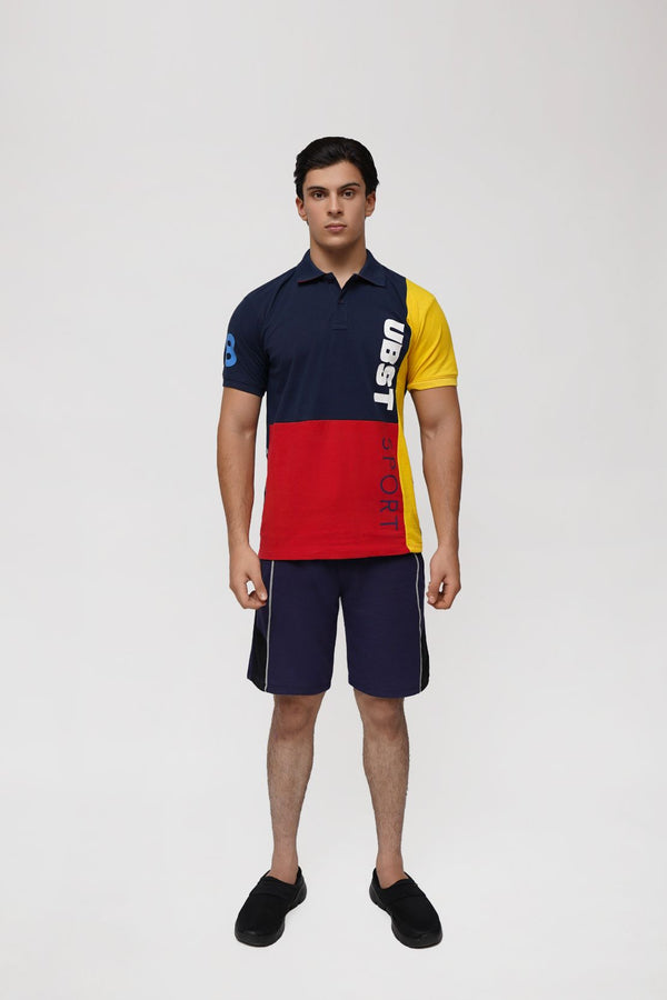 Men Contrast Panel Polo