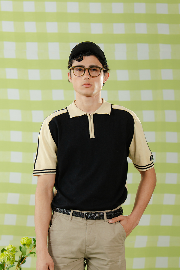 Knitted Half Zip Polo