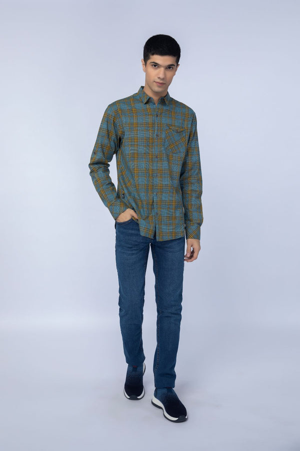 L Green Casual Shirt